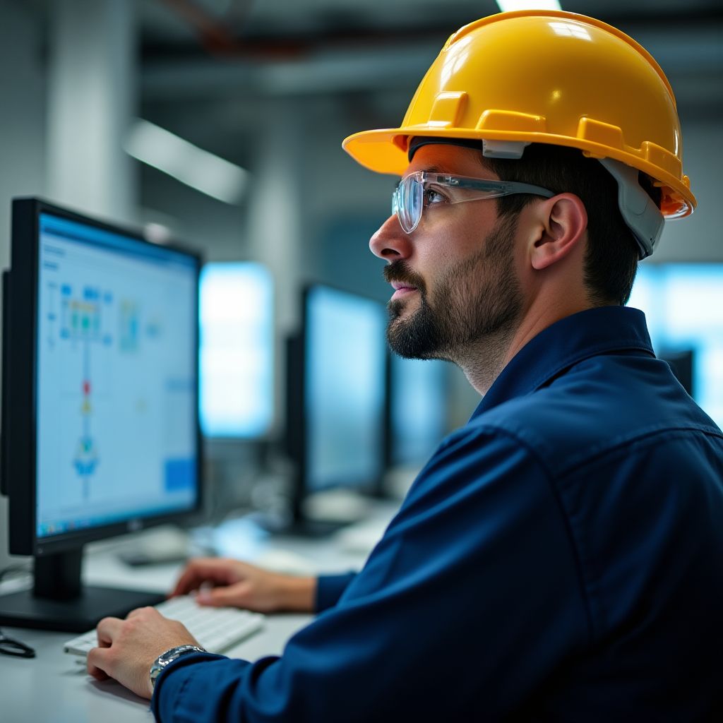 Ingeniero de YPF en una planta