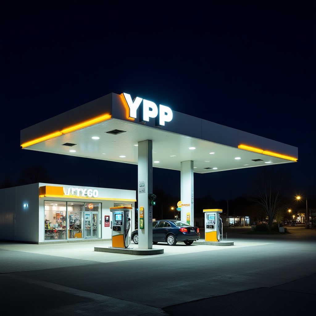 Estación de servicio YPF moderna
